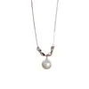 Collar con colgante de perla retorcida de metal, moda transfronteriza europea y americana, simple, para mujer, único, lujo ligero, cadena para la clavícula suave y versátil