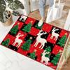 Tapete de Piso Navideño de Terciopelo Cristal Transfronterizo Tapete Decorativo de Vacaciones para Sala de Estar Entrada Tapete de Piso de Fácil Limpieza Resistente a la Suciedad Tapete Resistente al Desgaste