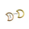 Anillo nasal de acero inoxidable con incrustaciones de circonita 316L, luna, 16 g, 8/10 mm