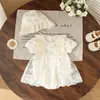 Roupas de Verão para Bebê, Vestido Princesa Floral de Renda Fina para Menina Bebê, Roupa de Peça Única para Passeio de Recém-Nascido