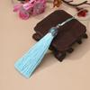 Tapa de Aleación con Goteo de Aceite Cloisonné Fleco de Borla DIY Tejido a Mano Accesorios Colgantes para Coche Fleco de Borla Barba