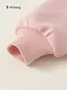 Blusão Infantil Bangxuan de Caimento Solto Cor Sólida Gola Redonda Top para Criança Pequena Roupa Infantil Primavera e Outono Moletom Infantil com Estampa de Desenho