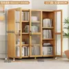 Estantería Integrada en la Pared, Estante de Almacenamiento Simple de Múltiples Niveles de Pie para Uso Doméstico, Librería para Niños y Estudiantes con Puertas, Gabinete de Almacenamiento y Exhibición