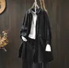Jaqueta Camisa de Algodão Puro Fio de Algodão Dupla Camada Feminina Manga Longa Comprimento Médio Solta Aparência Emagrecedora Primavera e Outono Estilo Japonês Estilo Cardigan Externo Artístico