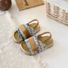 Sandalias para Niñas 2025 Otoño Nuevo Estilo Bohemio Lino Corcho Sandalias para Niños Casuales Zapatos Birkenstock para Niños