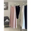 Falda de satén de acetato brillante estilo francés de cola de pez para mujer, de verano, de longitud media, de cintura alta, línea A, adelgazante, con caída, bodycon