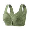 Ropa interior de botón frontal para madres de mediana edad y ancianas, con estampado de tamaño grande, sin almohadillas de algodón, chaleco/sujetador de algodón fino para verano
