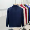 Suéter de punto de cuello alto nuevo para hombre y mujer, temporada Primavera Otoño 2026, marca de moda, holgado, cálido, tejido grueso, capa base de punto, prenda exterior