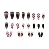 Dulces y Frescos Lunares Negros y Rosas Estilo Lujo Ligero Pegatinas de Uñas Removibles Venta al por Mayor 30 Piezas