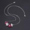 Collar Transfronterizo Tiktok Flor de Rubí Circonita Lujo Ligero Floral Moda Cadena Clavícula Joyería al por Mayor para Mujer