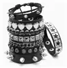 Acero Inoxidable Europeo y Americano Transfronterizo Más Vendido Pulsera Punk de Remaches para Hombre Estilo Gótico Personalidad Hip Hop Moda Pulsera Multicapa