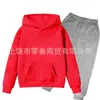 Conjunto de Moletom com Forro de Lã para Meninos e Meninas Outono e Inverno Conjunto de Duas Peças com Capuz Calça de Moletom de Manga Longa para Crianças