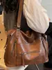 Bolsa de Grande Capacidade para Mulheres Inverno 2025 Nova Bolsa Transversal Casual Retrô Estilo Coreano Bolsa Tote de Ombro Único para Trabalho e Dia a Dia