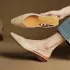 Chuyuji Sencillos y Elegantes Cómodos para el Trabajo Versátiles Adelgazantes Cuello en V Modernos Zapatos y Sandalias de Punta Cerrada de Lujo Ligero