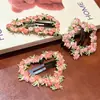 Pinza para el Cabello con Forma de Corazón Rosa para Mujer, Temporada Primavera y Verano, Pinza Lateral con Flores, Pinza Dulce Bb, Pasador Estilo Adulto, Accesorio para el Cabello