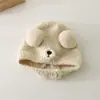 Gorro de bebé con diseño de nariz de oso, gorro tejido lindo de invierno para niños y niñas, gorro cálido para bebés y niños pequeños