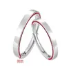 Anillos de Pareja de Plata Pura S999 con Hilo Rojo Luna Luminosa, Anillos Ajustables de Lujo Ligero para Mujer, Joyería de Moda de Gama Alta