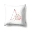 Funda de Almohada de Poliéster Decoración de Coche Hogar 26 Letras Inglesas Impresión Funda de Almohada Cubierta de Cojín de Cintura QTB39