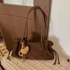 Bolsa de Axila Grande Capacidade Estilo Casual Simples Feminina Nova Outono Retro Versátil Tendência para o Trabalho Bolsa Baguete de Ombro Único