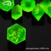 7 Juego de Dados de Cristal Multilado Verde Roto Dungeons and Dragons Dndrpg Piedra Mágica