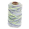 Corda de Fio de Algodão Colorido Core-Spun com Cor Gradiente para Materiais de Tecelagem Manual, Pulseiras de Joias, Corda Redonda Feita à Mão DIY