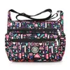 Bolsa de Lona de Gran Capacidad, Ligera, Tela Oxford de Nailon Floral, Bolso de Hombro Grande, Bolso Cruzado para Madres de Edad Media y Mayores