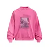 Moletom Tingimento Tie-dye Desbotado com Estampa de Personagem Retro Americano Primavera e Outono Solto Casual Tendência Masculino 350g Roupa Esportiva Lavada