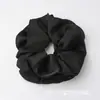 Goma para el pelo de satén brillante color crema Scrunchie plisado de doble capa Cuerda para moño de pelo Accesorio para el pelo estilo francés