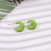 Pendientes de verano de color caramelo, 12 colores acrílicos, gotas de agua, sencillos, a la moda, en forma de C, joyería para mujer.
