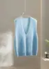 [Forro Pesado] Chaleco de Punto Suave como la Lana y el Cachemir con Cuello en V para Mujer, Prenda sin Mangas para Abrigar en Otoño e Invierno
