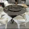 Restaurante de alta gama, encimera gris nube escocesa, mesa de centro de mármol hecha a medida, encimera de isla y corte y procesamiento de losas para renovación