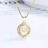 Collar Dinámico Circular para Mujer con Diseño Único, Colgante de Corazón Palpitante Sencillo, Joyería de Cadena para Clavícula en Oro Rosa