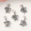 Anillo Corredizo de Mariposa OVNI de Plata de Ley S925 Accesorios de Cuentas Retro Viejo Pequeño DIY Material de Cuentas Hecho a Mano Joyería