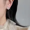 Brincos Exquisitos de Coração de Zircônia Rosa Prata Pérola de Alta Qualidade Doce Cool Vazado Simples Elegante Argola de Prata Brincos