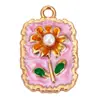 Venta al por mayor transfronteriza Nuevo Colgante Individual Creativo Flor de Perla Incrustada Gota de Aceite Colgante de Pulsera Joyería Accesorios de Bricolaje