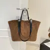 Bolsa Tote Transfronteiriça Retrô Maillard Camurça Malha de Diamante Feminina 2026 Outono/Inverno Nova Grande Capacidade Ombro Único Sob o Braço