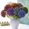 Flor Artificial de Hortensia Impresa en 3D Simulada para Decoración del Hogar, Hortensia con Película Hidratante Color Óleo, Hortensia Azul-Morada