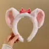 Faixa de cabeça fofa com orelhas de panda para lavar o rosto, faixa de cabeça de pelúcia de desenho animado com coroa alta para mulheres, faixa para maquiagem e lavar o cabelo, acessório de cabelo