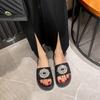 Sandálias Femininas com Strass Estilo Chanel para Uso Externo, Nova Moda de Verão 2026 Versátil Plataforma Sapatos de Salto Aumentando Altura