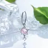 Estrellas Rosa Cereza Cayendo Dulcemente, Aretes Galaxia Brillantes de Circonita Rosa Claro, Tornillo para Cartílago de Varilla de Aleación de Titanio