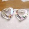 Pendientes de acrílico transparente coloridos con forma de corazón hueco, cuadrados y redondos, para hacer uno mismo, con parche para tocado, joyería, accesorios femeninos al por mayor