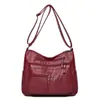 Bolso Nuevo para Mujer Piel Suave Mamá de Mediana Edad Gran Capacidad Bolso Cruzado Multibolsillos Práctico Textura de Piel Suave Bolso de Hombro