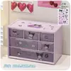 Caixa Organizadora de Gavetas com Nove Compartimentos para Material de Papelaria de Mesa Infantil, Caixa Organizadora Criativa de Desenho Animado Sanrio para Meninas e Estudantes