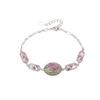 Un Ciervo Plata Esterlina S925 Sol Agua Jade Hetian Moda Nacional Esmalte Vintage Orquídea Huevo Frito Hueco Pulsera Pulsera de Temperamento