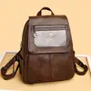Mochila nueva de cuero suave para mujer, mochila PU moderna estilo coreano, antirrobo, multipropósito, bolsa escolar grande para mujer, envío transfronterizo
