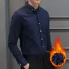 Camisas Masculinas de Veludo Outono e Inverno, Camisas Básicas, Camisas Casuais Quentes Listradas, Veludo Pronto para Vestir Atacado Tendência