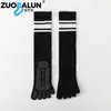 Calcetines de Yoga Zobaron Antideslizantes Profesionales Largos Deportivos Pilates Algodón Puro Cinco Dedos para el Suelo Calcetines de Compresión para la Pantorrilla