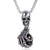 Pingente vintage de caveira garra de fantasma para homens, europeu e americano, dominador, rock, aço inoxidável, cabeça de fantasma, aço titânio, joias de colar