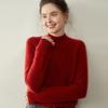 Suéter de Cachemira con Cuello Alto para Mujer, Nuevo Estilo de Otoño, Medio Cuello, Mangas Raglán, Corte Holgado, Engrosado, Cachemira Amigable con la Piel