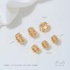 Acessórios de Contas Espaçadoras de Grande Furo em Ouro 14K e Prata com Zircônia Encaixada Fio Espaçador Pérola Cristal Pulseira Material para Joias DIY Feito à Mão